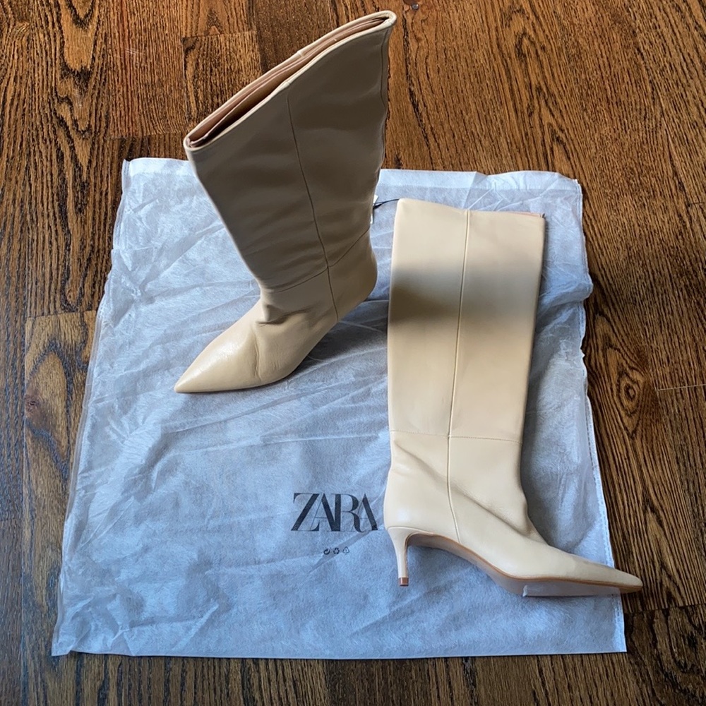 ✌🏽💟 HP 💟✌🏽𝗡𝗪𝗧 𝗭𝗮𝗿𝗮 • Leather Knee-High Boots - Picture 16 of 17